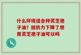 什么环境适合种灵芝孢子油？抵抗力下降了想用灵芝孢子油可以吗