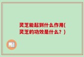 灵芝能起到什么作用(灵芝的功效是什么？)