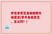 梦见拿灵芝自拍拍照片啥意思(梦中自拍灵芝，含义何？)