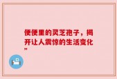 便便里的灵芝孢子，揭开让人震惊的生活变化”