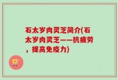 石太岁肉灵芝简介(石太岁肉灵芝——抗疲劳，提高免疫力)