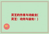 灵芝的作用与功能主(灵芝：功效与益处！)