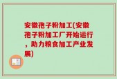 安徽孢子粉加工(安徽孢子粉加工厂开始运行，助力粮食加工产业发展)