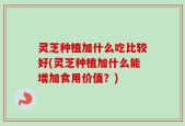 灵芝种植加什么吃比较好(灵芝种植加什么能增加食用价值？)