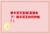 佛手灵芝直播(直播来了！佛手灵芝如何种植？)