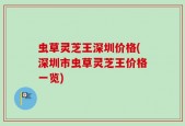 虫草灵芝王深圳价格(深圳市虫草灵芝王价格一览)