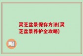 灵芝盆景保存方法(灵芝盆景养护全攻略)