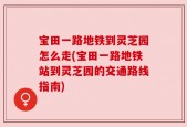 宝田一路地铁到灵芝园怎么走(宝田一路地铁站到灵芝园的交通路线指南)