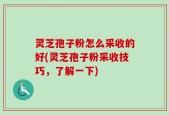 灵芝孢子粉怎么采收的好(灵芝孢子粉采收技巧，了解一下)