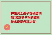 种植灵芝孢子粉破壁功效(灵芝孢子粉的破壁技术能提升其功效)