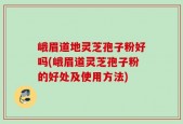 峨眉道地灵芝孢子粉好吗(峨眉道灵芝孢子粉的好处及使用方法)
