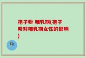 孢子粉 哺乳期(孢子粉对哺乳期女性的影响)