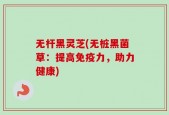 无杆黑灵芝(无桩黑菌草：提高免疫力，助力健康)