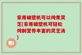 家用破壁机可以炖煮灵芝(家用破壁机可轻松炖制营养丰富的灵芝汤)