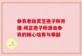 参农老段灵芝孢子粉开播 纯正孢子粉源自参农的精心培育与奉献