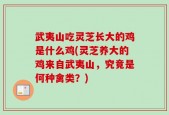武夷山吃灵芝长大的鸡是什么鸡(灵芝养大的鸡来自武夷山，究竟是何种禽类？)