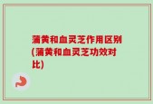 蒲黄和血灵芝作用区别(蒲黄和血灵芝功效对比)