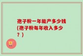 孢子粉一年能产多少钱(孢子粉每年收入多少？)