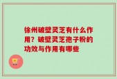 徐州破壁灵芝有什么作用？破壁灵芝孢子粉的功效与作用有哪些