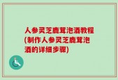 人参灵芝鹿茸泡酒教程(制作人参灵芝鹿茸泡酒的详细步骤)