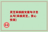 灵芝采摘园文案句子怎么写(采摘灵芝，赏心悦目)