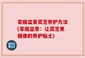 家庭盆景灵芝养护方法(家庭盆景：让灵芝更健康的养护贴士)