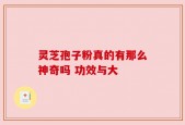 灵芝孢子粉真的有那么神奇吗 功效与大