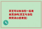 灵芝可以和当归一起用来煲汤吗(灵芝与当归同煲汤口感更佳)