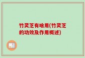 竹灵芝有啥用(竹灵芝的功效及作用概述)