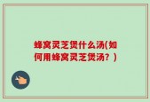 蜂窝灵芝煲什么汤(如何用蜂窝灵芝煲汤？)