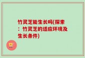 竹灵芝能生长吗(探索：竹灵芝的适应环境及生长条件)