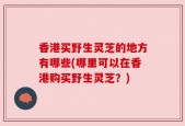 香港买野生灵芝的地方有哪些(哪里可以在香港购买野生灵芝？)