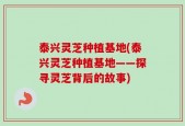 泰兴灵芝种植基地(泰兴灵芝种植基地——探寻灵芝背后的故事)