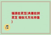 福清捡灵芝(夫妻捡到灵芝 疑似几万元市值)