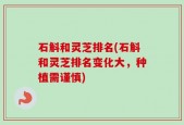 石斛和灵芝排名(石斛和灵芝排名变化大，种植需谨慎)