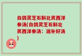 白鸽灵芝石斛北芪西洋参汤(白鸽灵芝石斛北芪西洋参汤：滋补好汤)