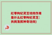 红枣枸杞灵芝功效作用是什么红枣枸杞灵芝：共同发挥神奇功效)