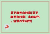 灵芝麻养血胶囊(灵芝麻养血胶囊：丰血益气，倍添养生功效)