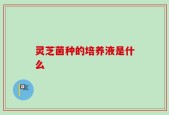 灵芝菌种的培养液是什么