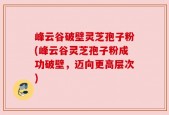 峰云谷破壁灵芝孢子粉(峰云谷灵芝孢子粉成功破壁，迈向更高层次)