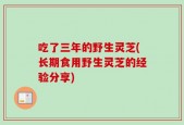 吃了三年的野生灵芝(长期食用野生灵芝的经验分享)