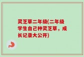 灵芝草二年级(二年级学生自己种灵芝草，成长记录大公开)