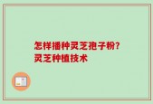 怎样播种灵芝孢子粉？灵芝种植技术