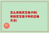 怎么采摘灵芝孢子粉(采摘灵芝孢子粉的正确方法)