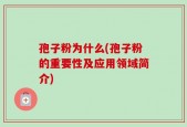 孢子粉为什么(孢子粉的重要性及应用领域简介)