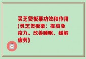 灵芝煲板栗功效和作用(灵芝煲板栗：提高免疫力、改善睡眠、缓解疲劳)