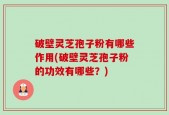 破壁灵芝孢子粉有哪些作用(破壁灵芝孢子粉的功效有哪些？)