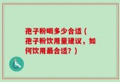 孢子粉喝多少合适 (孢子粉饮用量建议，如何饮用最合适？)