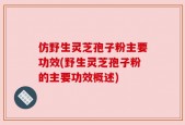 仿野生灵芝孢子粉主要功效(野生灵芝孢子粉的主要功效概述)