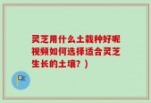 灵芝用什么土栽种好呢视频如何选择适合灵芝生长的土壤？)